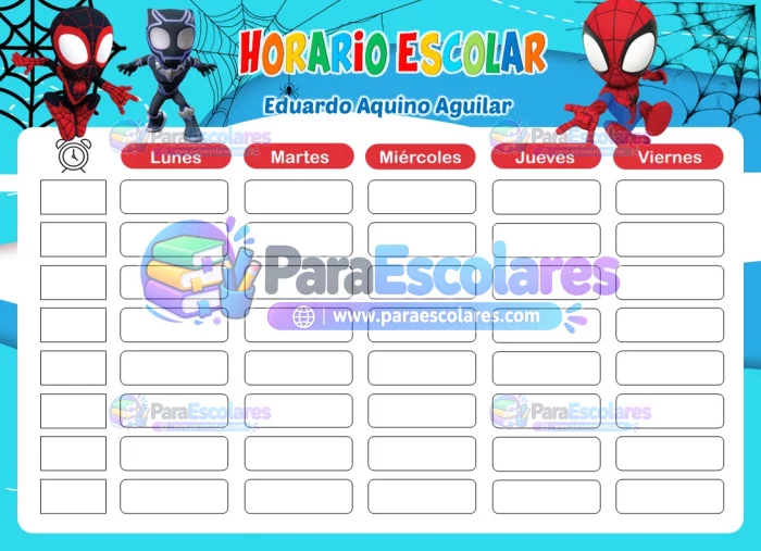 Spidey Horario Escolar
